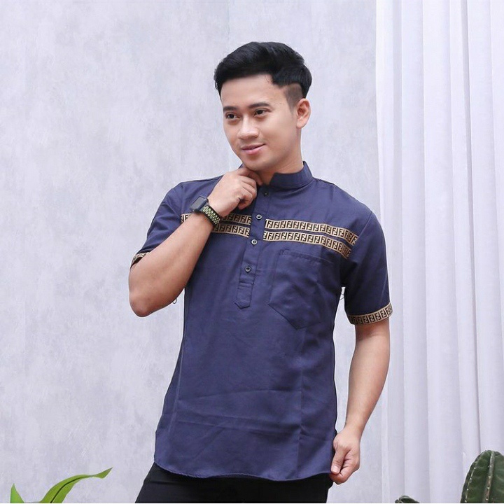 Koko kekinian/modern/kurta FF/kokomdewasa/lengan pendek/kombinasi Bordir FF/bahan toyobo/ukuran M - XXL