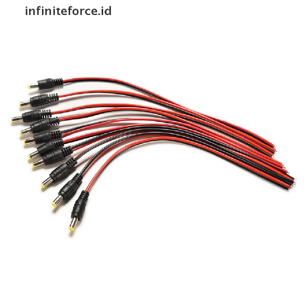 (Infiniteforce.Id) 10pcs / Lot Kabel Power Dc 12v Male 5.5x2.1mm Untuk Cctv