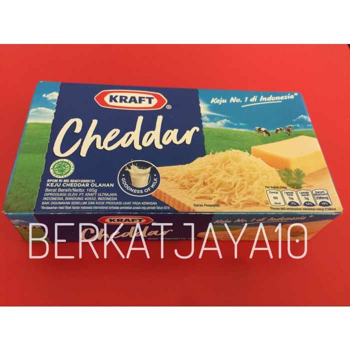 

Keju- Keju Cheese Cheddar Kraft 175 Gram Keju Cheddar Olahan -Keju.