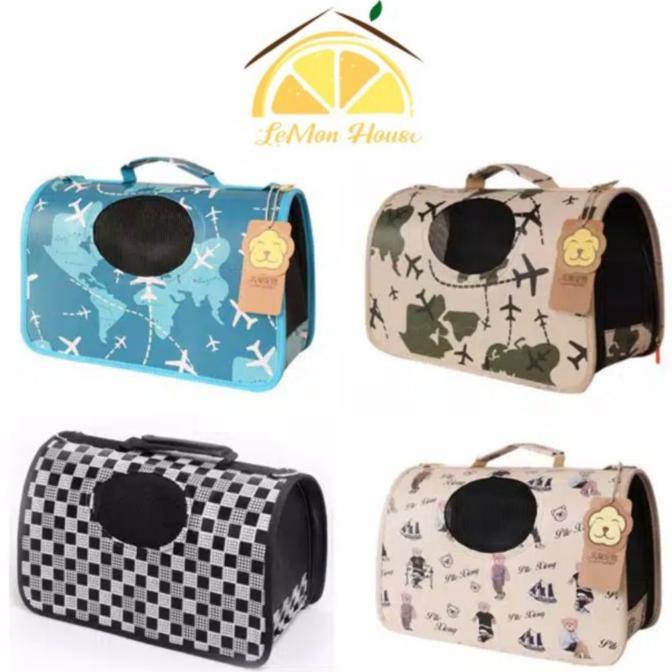BAYAR DITEMPAT L House - Waterproof Pet Carrier Bag Tas Peliharaan Tas Anjing Kucing - Happy Cat
