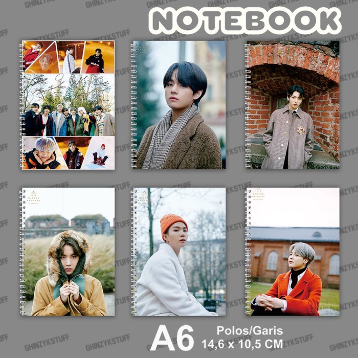 

Notebook A6 (10,5 x 14,6 cm) KPOP BTS Winter 2020 Jimin Jungkook Jin