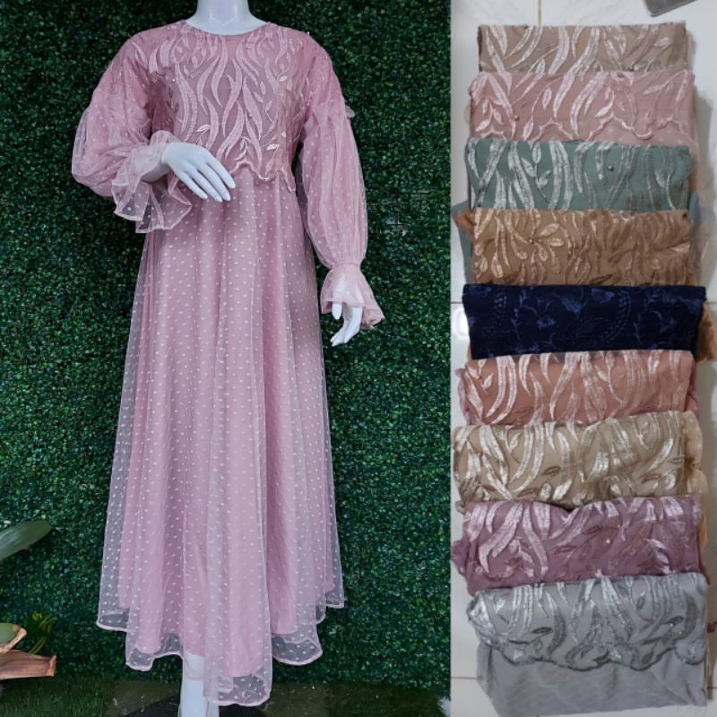 gamis Tulle tutu dot ld 104