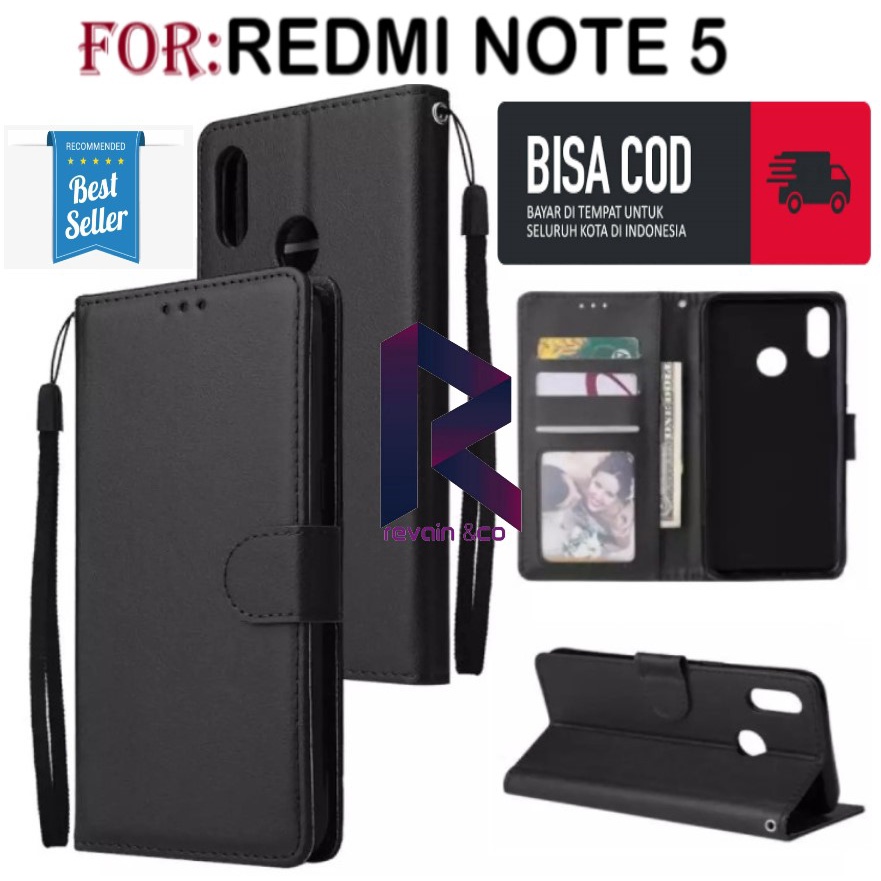 FLIP COVER XIAOMI REDMI NOTE 5 FLIP WALLET LEATHER KULIT PREMIUM SARUNG BUKA TUTUP KESING HP FLIP CASE XIAOMI REDMI NOTE 5