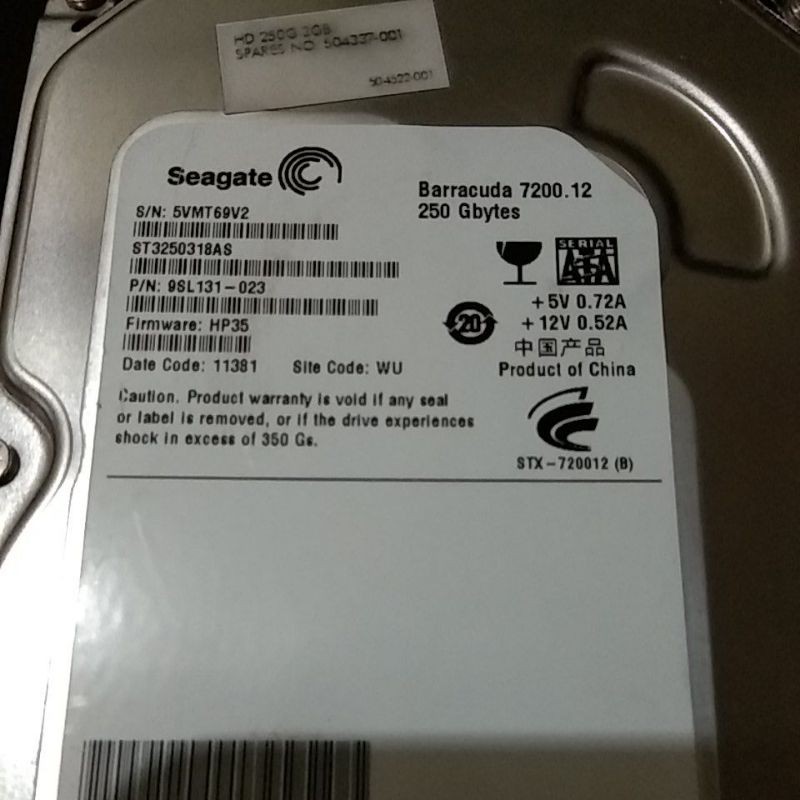 Hardisk PC 250GB SATA Mix