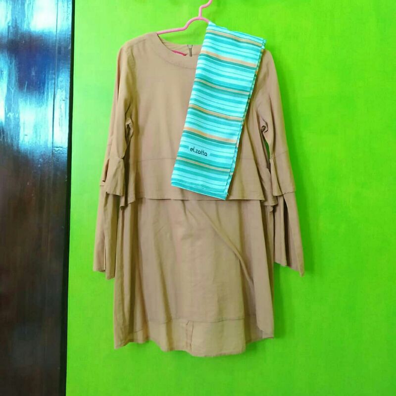 preloved dauky tunik+hijab elzatta