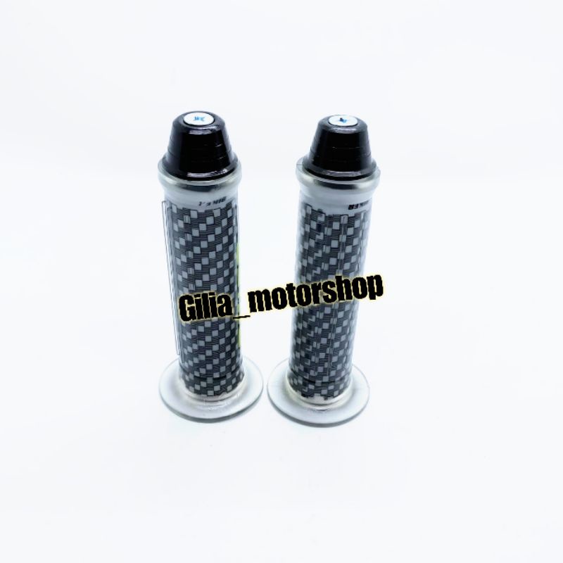 Handgrip Carbon Karet plus Jalu stang Universal Handfat Carbon Transparan warna plus Jalu Stang