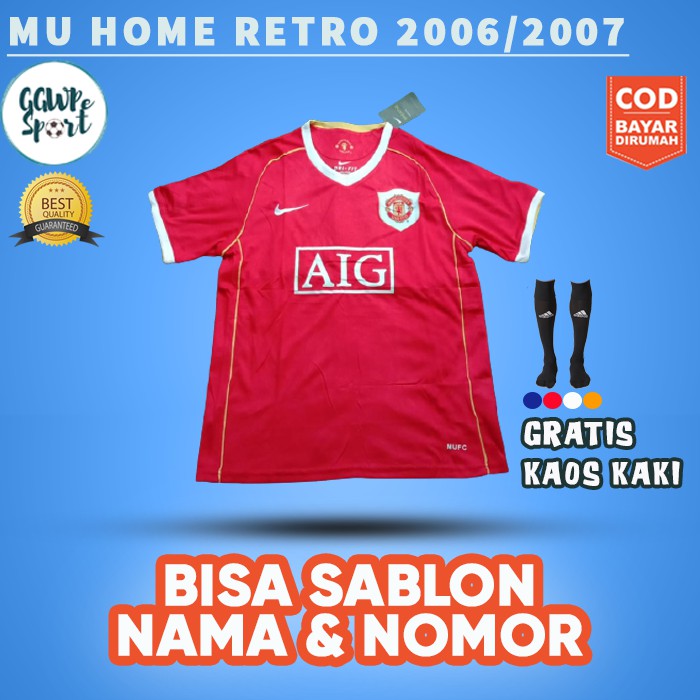 JERSEY RETRO MU HOME 2006 2007 KUALITAS JAMINAN TERBAIK GRATIS KAOS KAKI