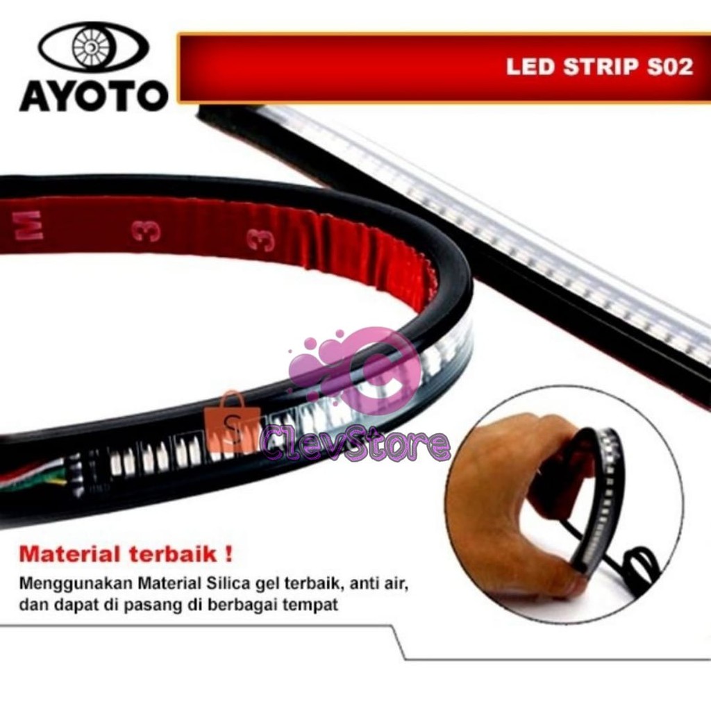 LAMPU LED STRIP FLEXIBLE AC DC REM / STOP &amp; SEIN / SEN MOTOR MOBIL BELAKANG