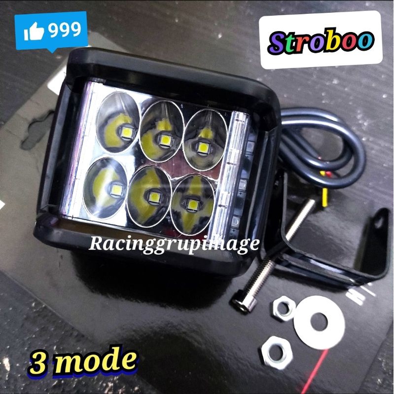 LAMPU SOROT  MOTOR - LAMPU TEMBAK JS 4353 - LAMPU STROBO 6 MATA KOTAK MINI