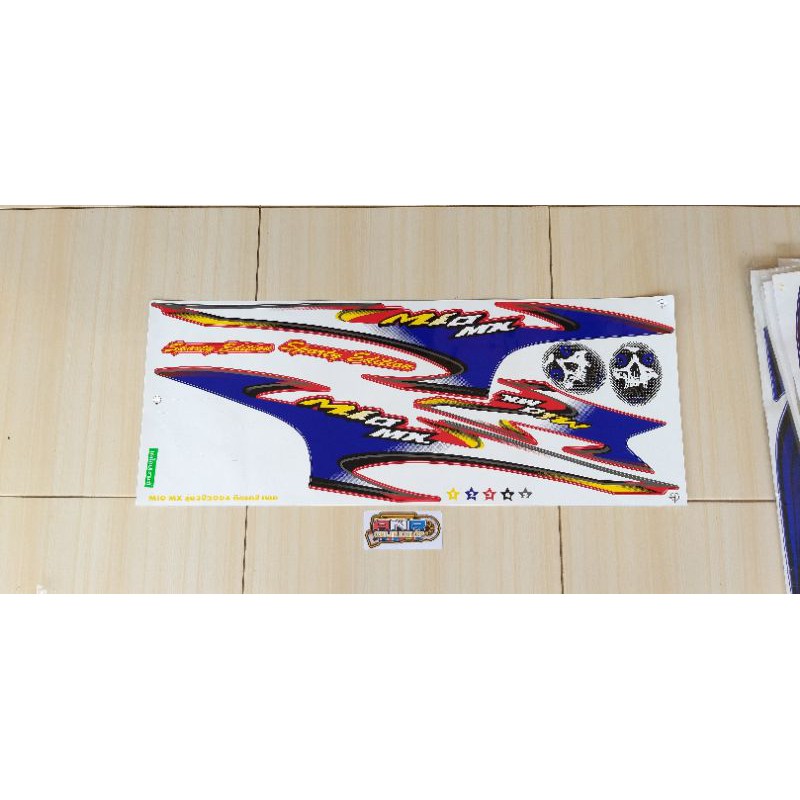 Striping Mio Sporty Smio MX Biru Merah Silver Bahan Kodak Original Thailand