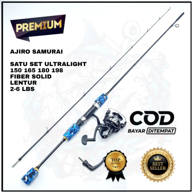 satu set joran pancing ul ultralight ajiro samurai 150 165 180 198 cm