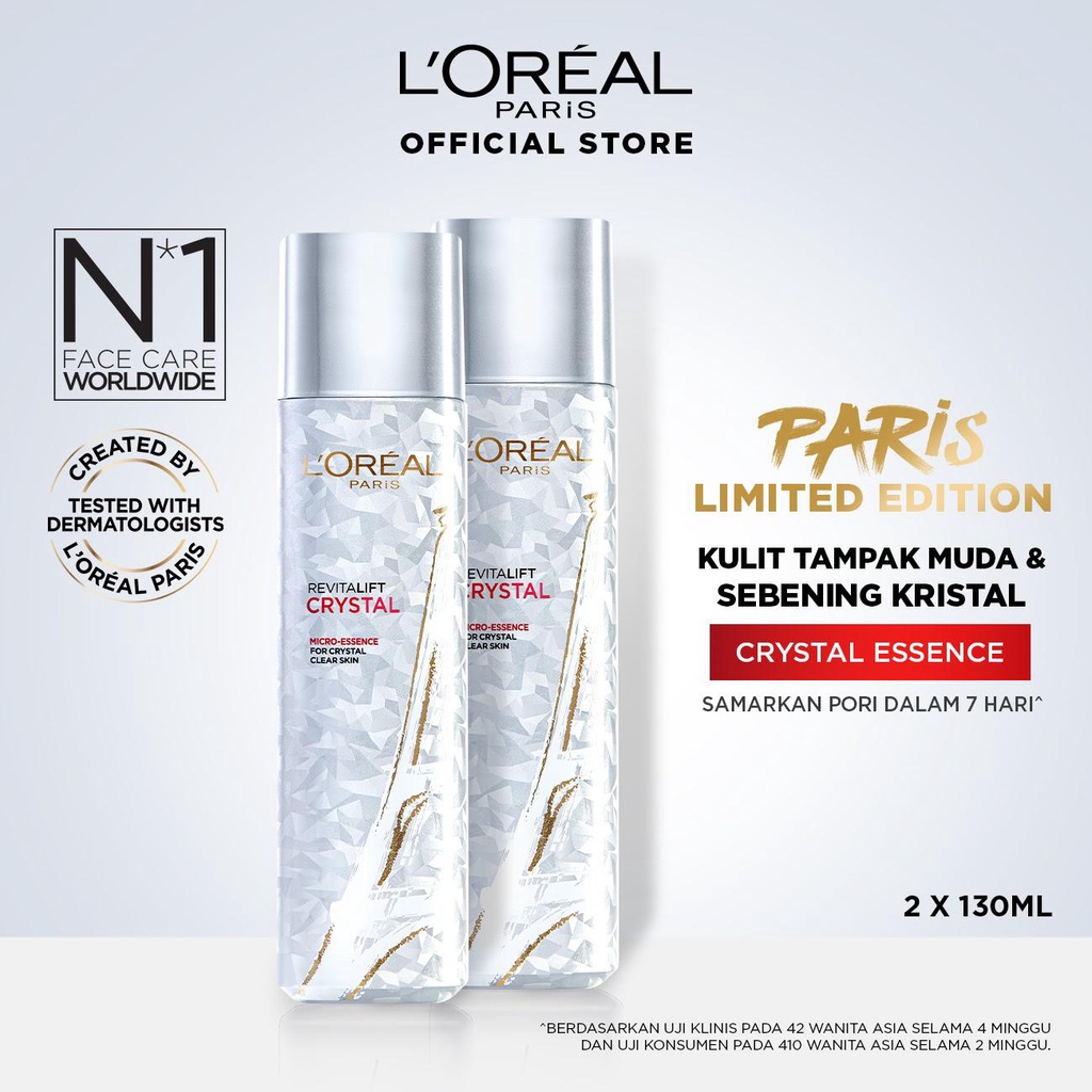 LIMITED EDITION L'Oreal Paris Revitalift Crystal Micro Essence Water Serum Skin Care -130ml x2pcs