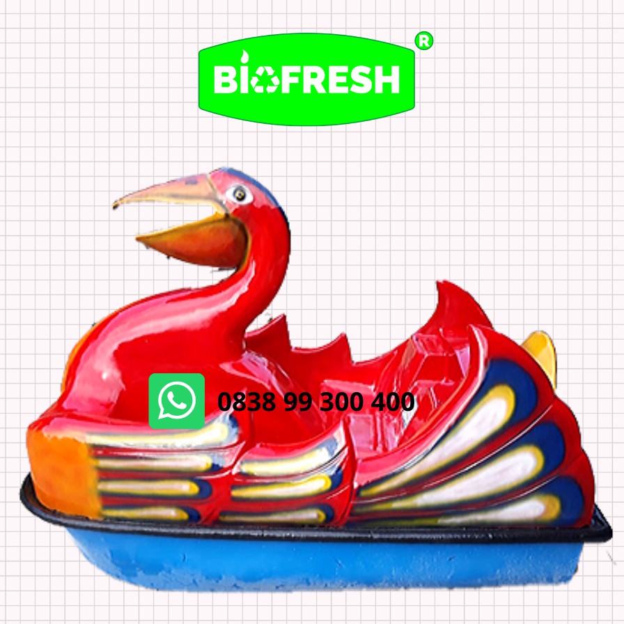 Sepeda Air Pelican Fiberglass Biofresh / Perahu Dayung / Perahu Wisata / Perahu Fiberglass