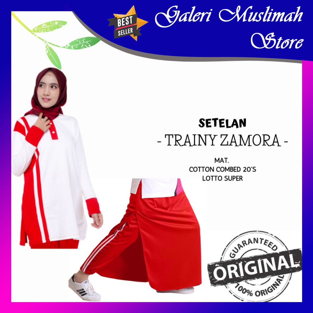 SETELAN TRAINING MUSLIM BAJU OLAHRAGA SENAM MUSLIM KAOS STELAN TRAINING MUSLIMAH MERAH PUTIH GOOD