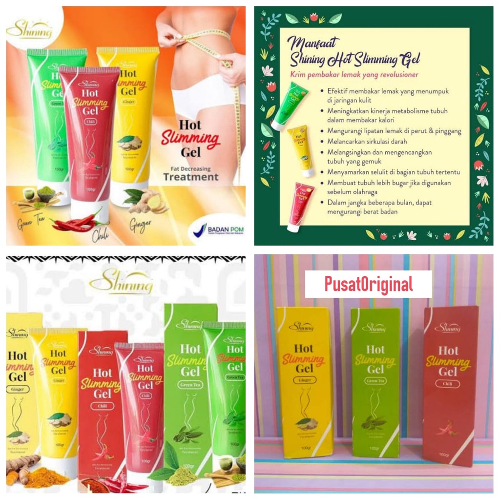 Shining Hot Slimming Gel Pelangsing Pembakar Lemak Tubuh Original BPOM