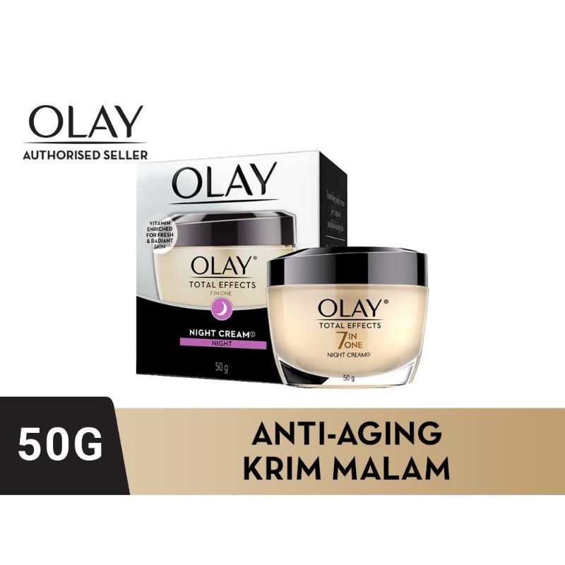 Olay Cream 50g Total Effects 7 in One Krim Malam Skincare Normal Pelembab 50 g