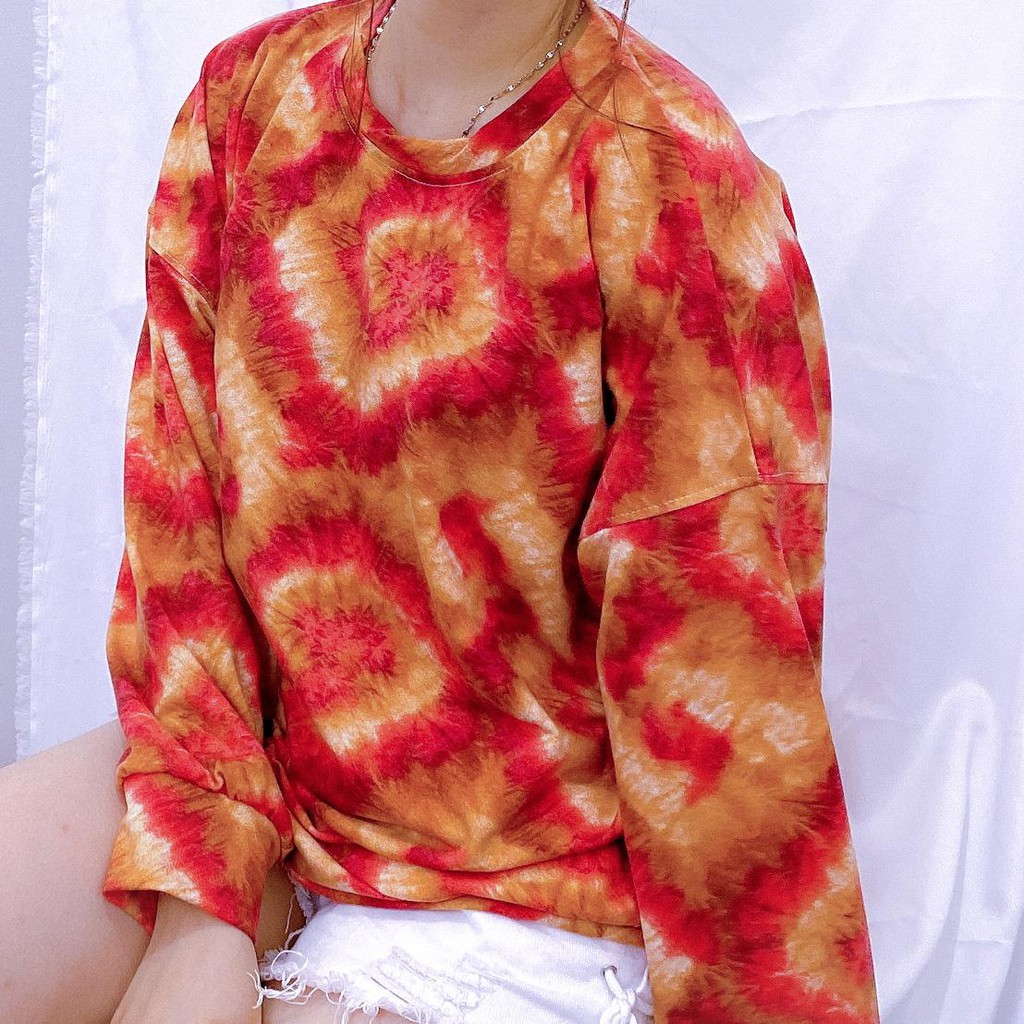 Atasan Kaos Wanita TYE DYE OVERSIZE Bahan Babyterry (JUMBO)