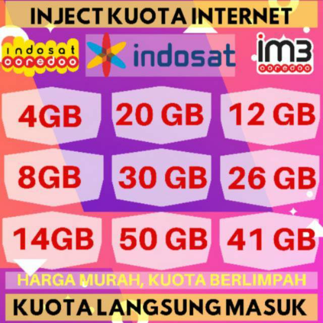 [PROMO] PAKET KUOTA INDOSAT UNLIMITED / 1GB 2GB 3GB 7GB 10GB 15GB