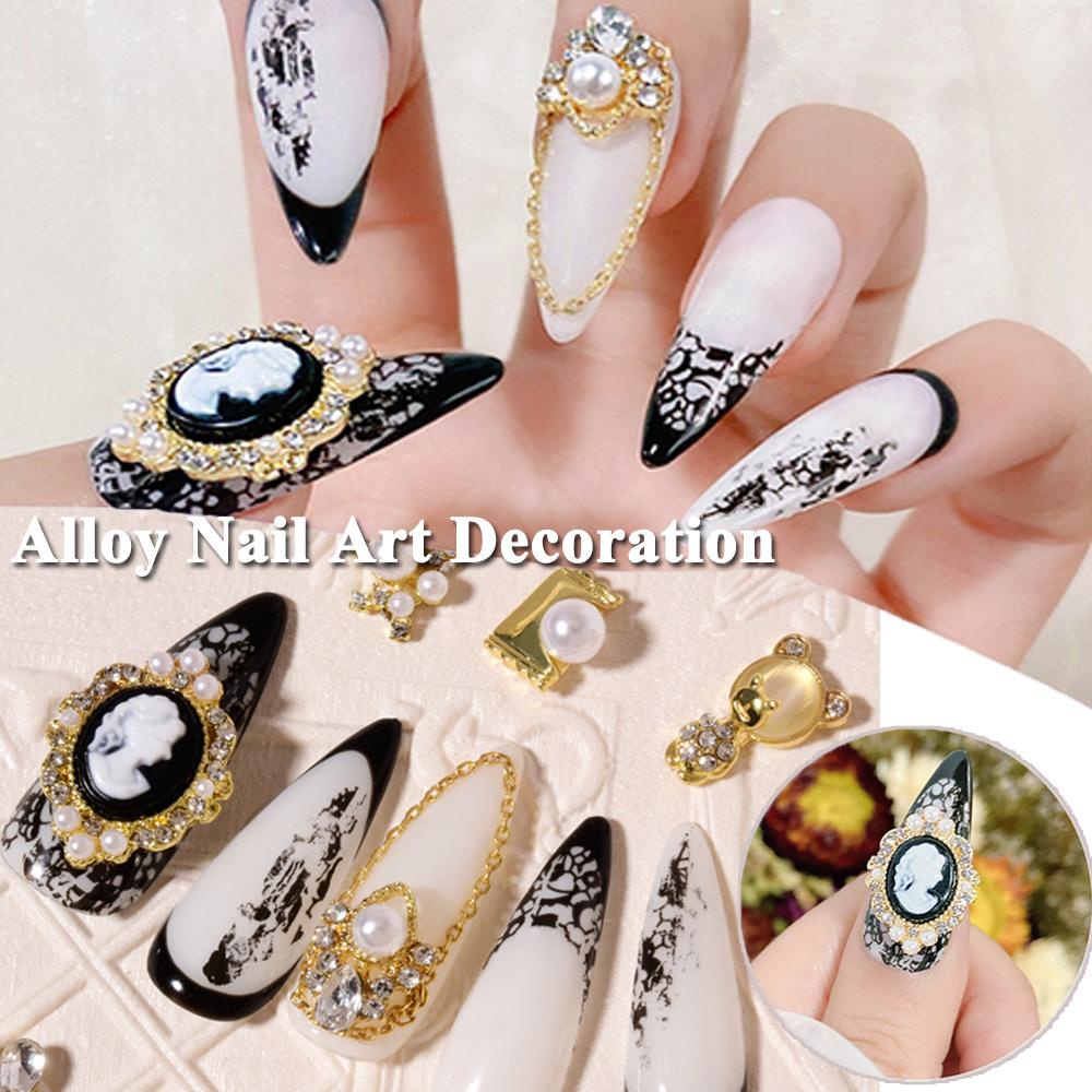 MXBEAUTY Alloy Nail Art Dekorasi Mewah 2Pcs Charms Zircons Shiny Crystal Nail Jewelry