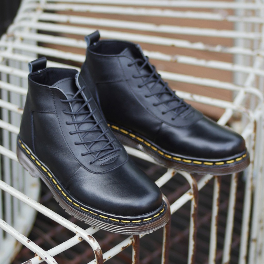 SVEND 0.2 BLACK (KULIT ASLI) |ManNeedMe x Greata| Sepatu Boots Pria