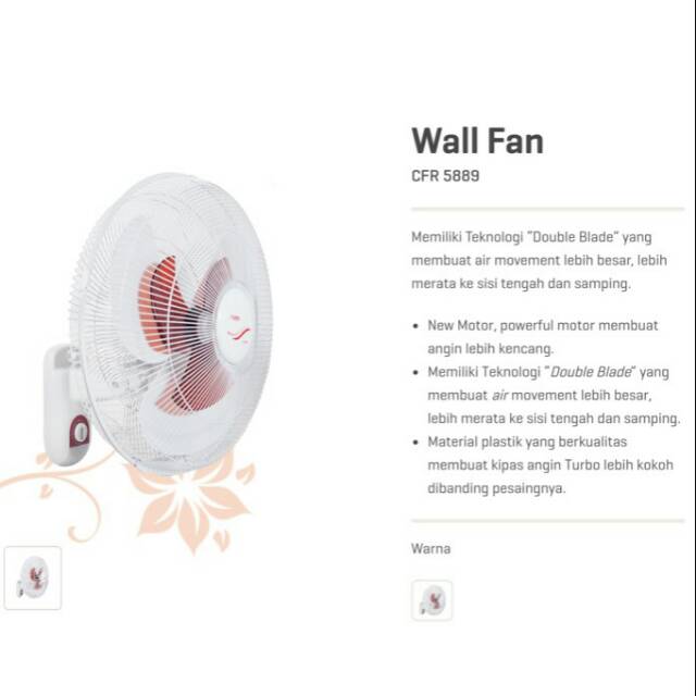 TURBO CFR5889 Kipas Angin dinding CFR 5889 - PROMO Garansi