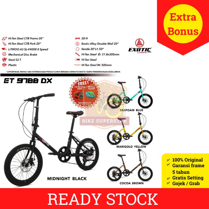 Jual Sepeda Minion Mini Velo Exotic Et 9788 Dx Steel 8 Speed Cakram Shopee Indonesia 7878