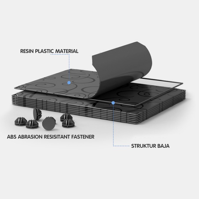 Bedola Lemari plastik anak bedside table anti air rak buku susun kartun 3 pintu/kotak