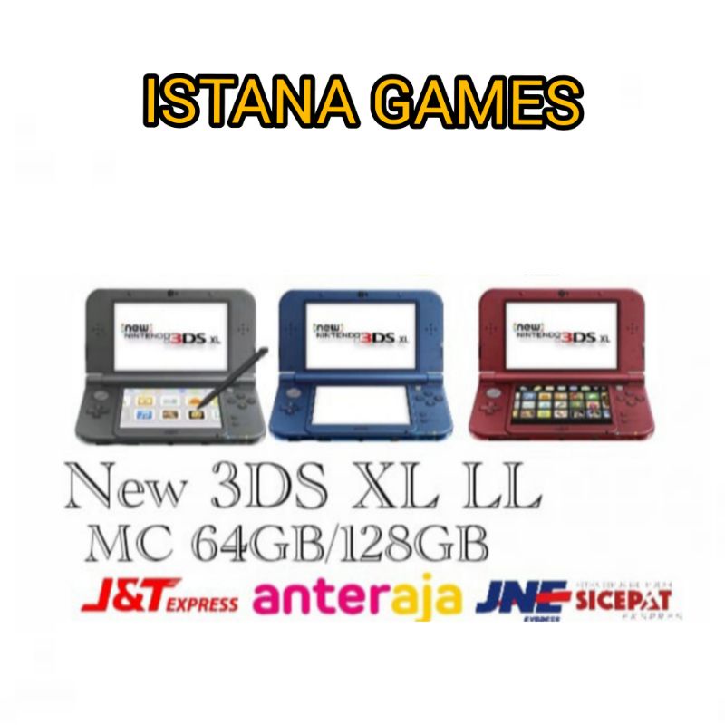 NEW NINTENDO 3DS XL LL CFW MC64GB, 128GB FULLGAMES