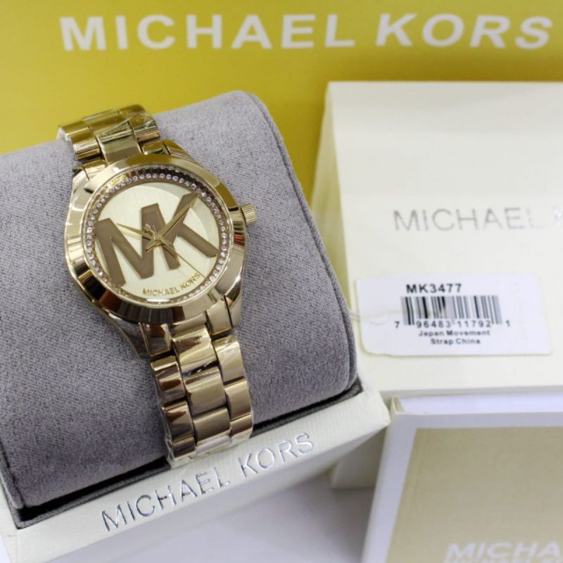 JAM TANGAN MICHAEL KORS WANITA MK-3477 STAINLESS STEEL ORIGINAL BM