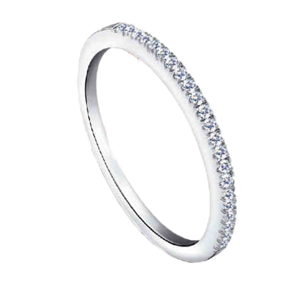 Cincin Sterling Silver 925 dengan Zircon Bentuk Lingkaran Gaya Korea untuk Wanita