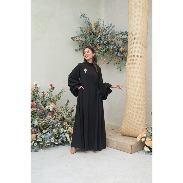 gamis Wearing Klamby | Fiona Dress in Black - L hitz viral keren muslim murah polos best seller elegan anak Jumbo syari mewah Gamis terbaru brukat cantik motif simple T7O2