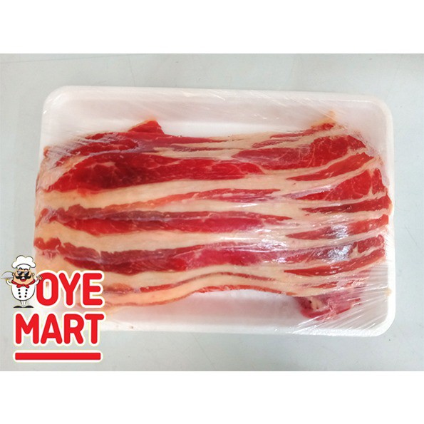 BEEF SLICE BRISKET AUS 500GR 1MM DAGING SAPI SANDUNG LAMUR IRIS BARBEQUE YAKINIKU