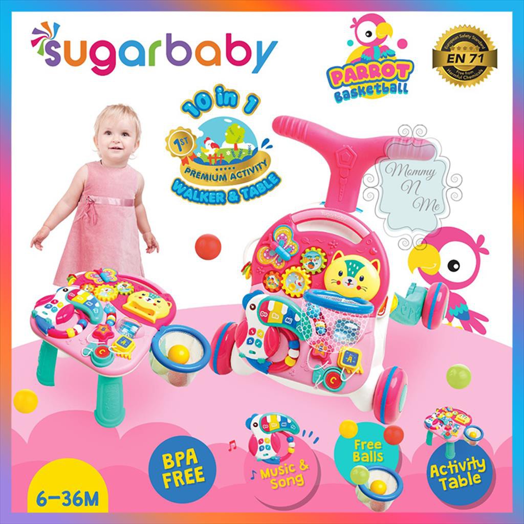 Sugar Baby Alat Bantu Bayi Berjalan Premium Activity Walker &amp; Table 10IN1 Dan 5 In 1