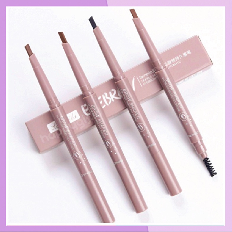 LAMEILA EYEBROW PENSIL ALIS 2 IN 1 KEPALA GANDA UNGU MUDA LILAC LA025