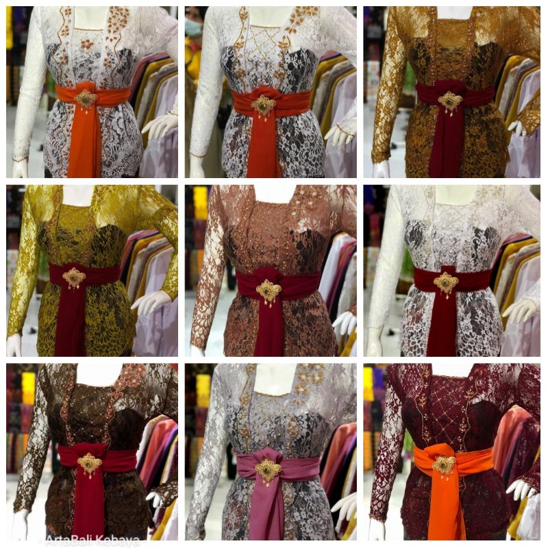 Kebaya brokat payet tempel T. Panjang