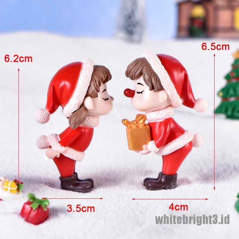 {white3} Christmas Couple Garden Miniatures Micro Landscape Garden Home Decoration