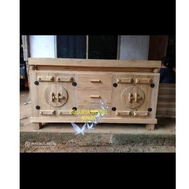 Bufed Buper bufet meja tv meja konsol model klasik kuno minimalis bahan kayu jati