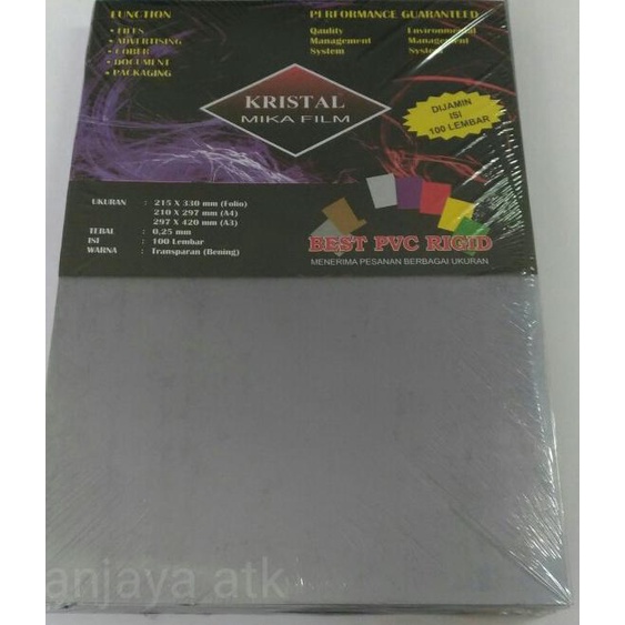 

➷ Cover jilid mika tebal bening 0,25 MM A4 (1 pak isi 100lembar) ➽