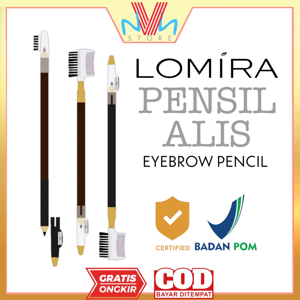 LOMIRA EYEBROW PENCIL - PENSIL ALIS LOMIRA - PENSIL ALIS MURAH