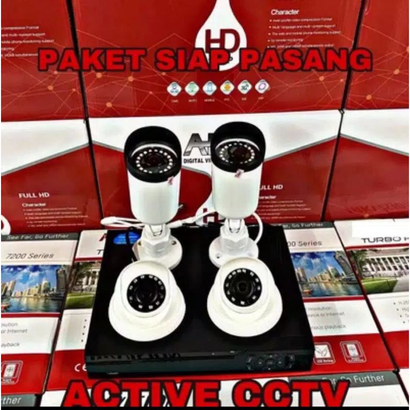 PAKET CCTV 4CH 4 CAMERA 5MP 1080P FULL HD LENGKAP TANPA KABEL