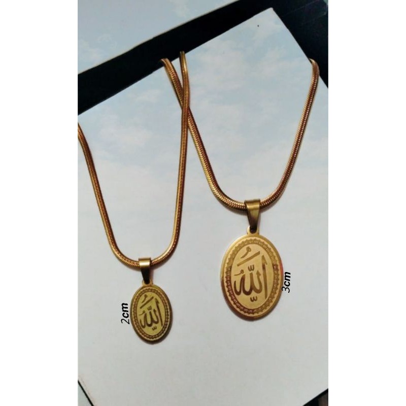 kalung titanium 361 45cm pria/wanita  lafadz allah.