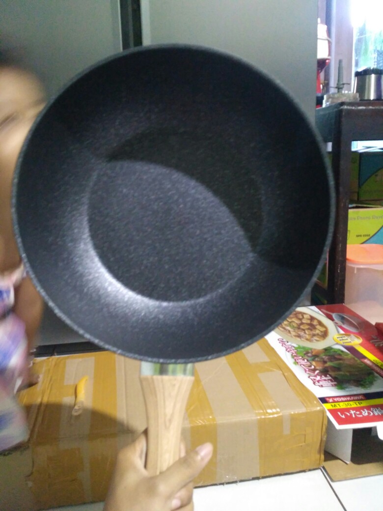 Yoshikawa Frypan Marble Tutup Kaca 30cm Anti Lengket Mt-30-tp