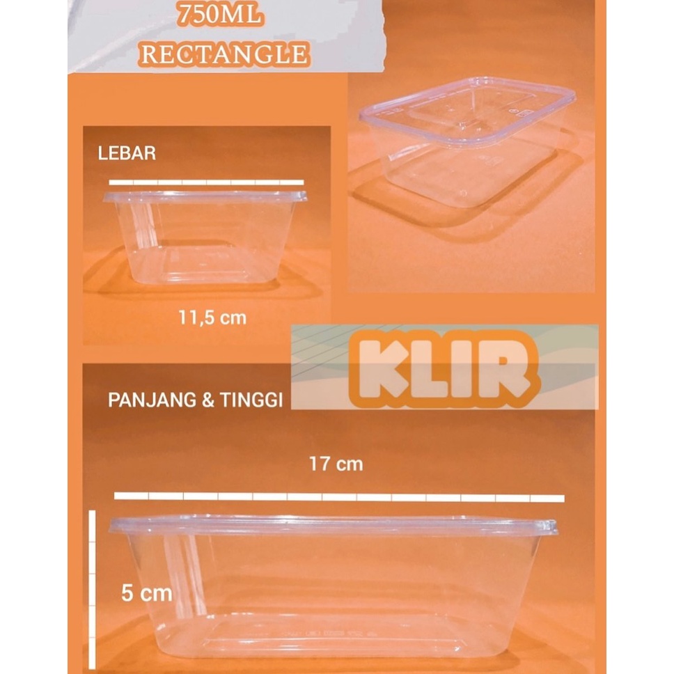 Jual Thinwall Klir Ml Rectangle Kotak Makan Bening Anti Pecah Isi Pcs Shopee Indonesia