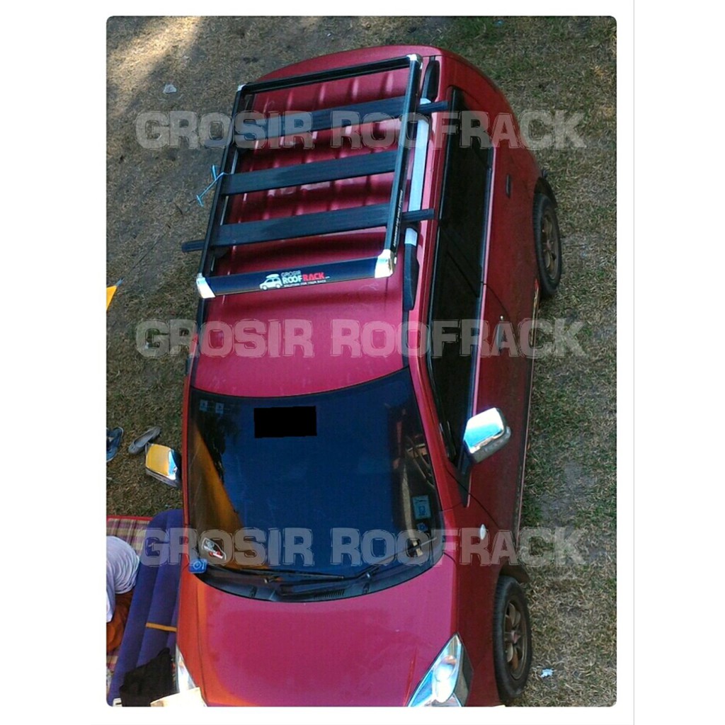 Rak Alumunium Kotak Persegi Platinum Roofrack untuk bawa barang tambahan di atas mobil Pajero Fortun