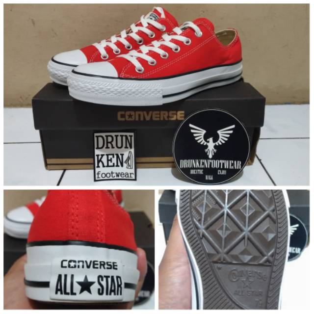 SEPATU CONVERSE ALL STAR LOW RED - ORIGINAL PREMIUM - merah -