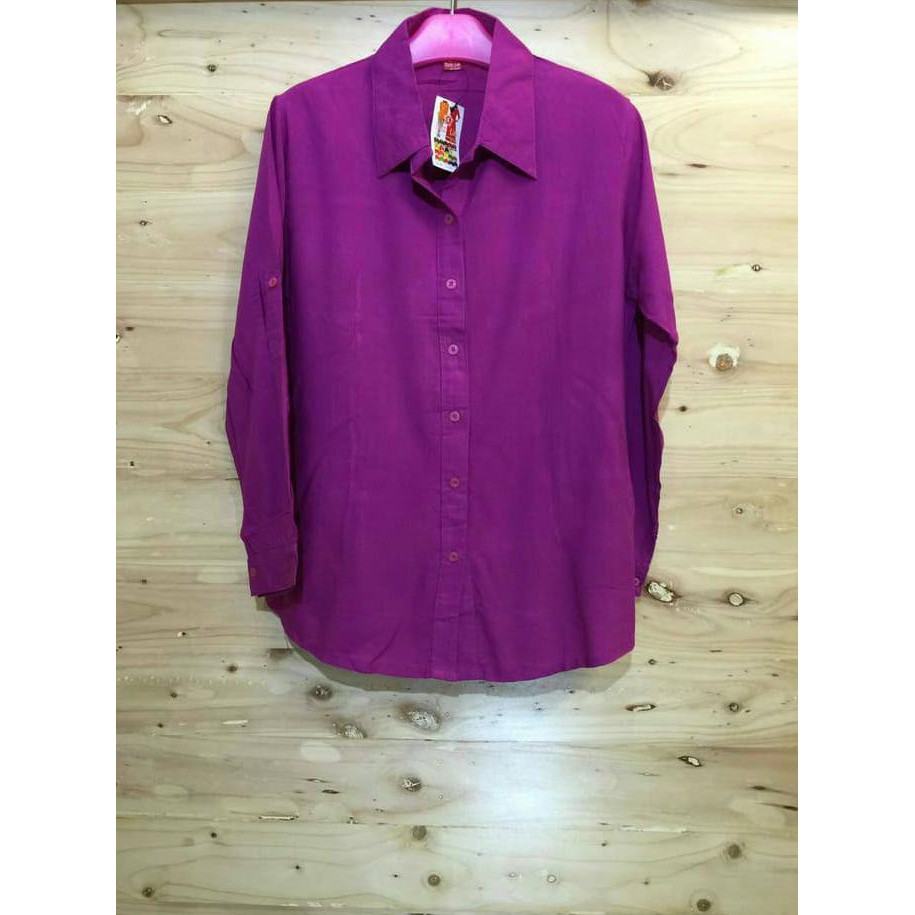 EDISI TERBARU KEMEJA WANITA XXL WARNA UNGU MUDA KEBURU HABIS..