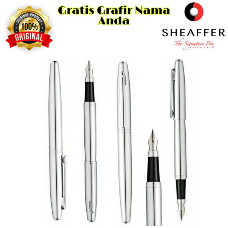 

PULPEN SHEAFFER VFM CHROME FOUNTAIN PEN ORIGINAL GRATIS CUSTOM GRAFIR NAMA ANDA