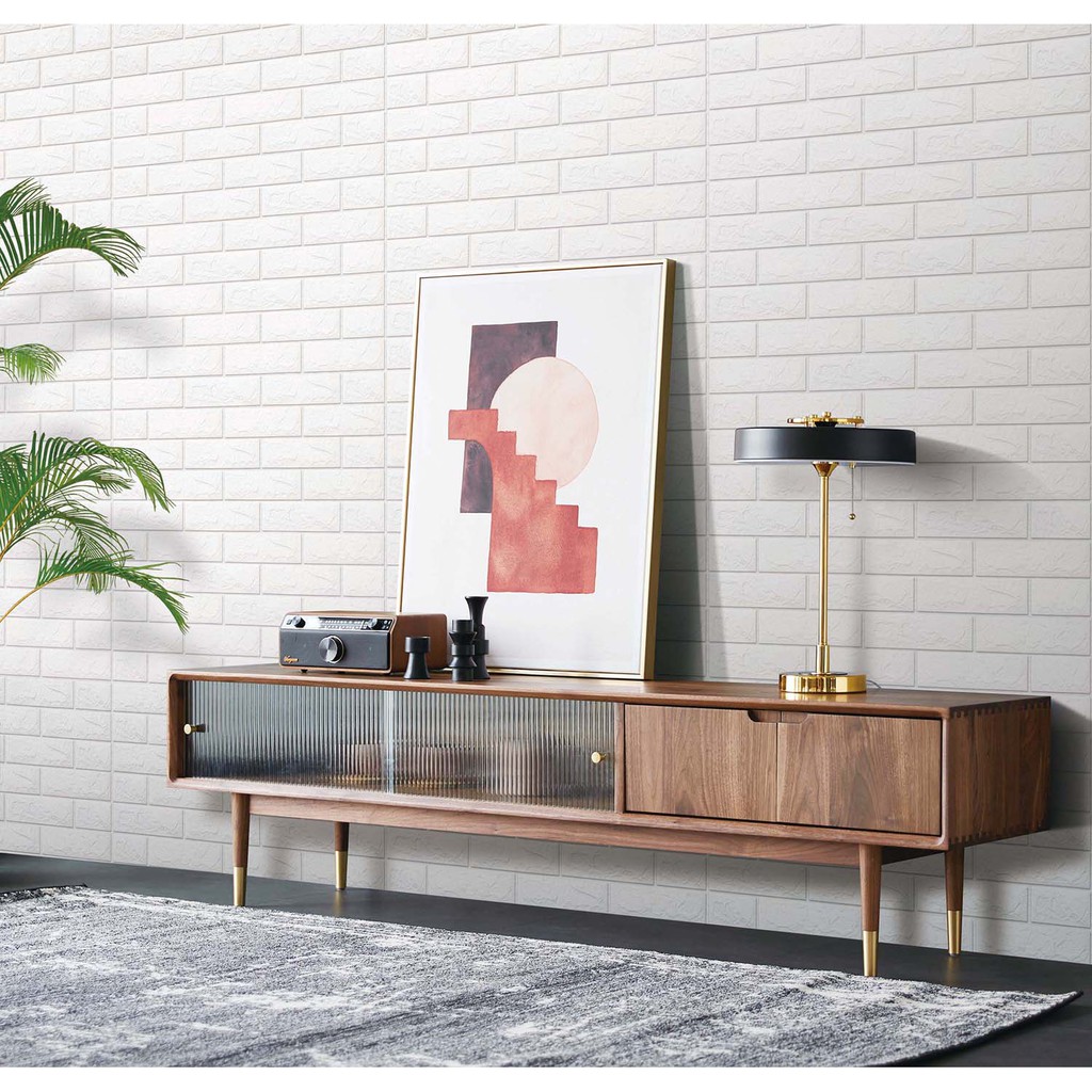 Wallfoam 3D / Wallpaper dinding 3D motif bata putih ukuran 70X77CM - BSW