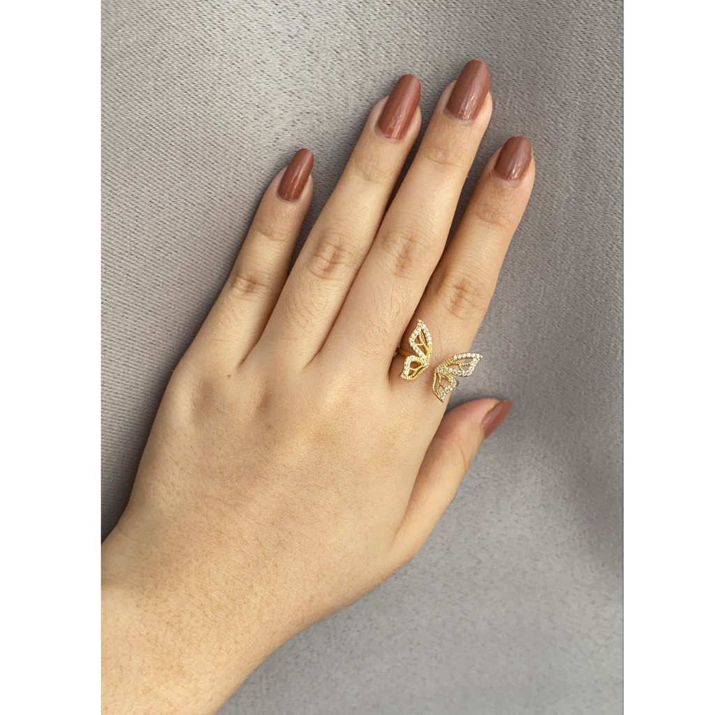 Cincin Korea Gold Plated Sangat cakep elegan CA009 Free Size Open Ring Butterfly Kupu kupu