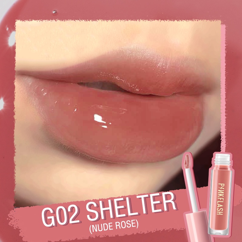 PINKFLASH OhMyPinkflash OhMyGloss High Shine Lip Gloss  Lipstik-G02 Shelter
